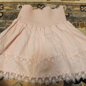 Peixoto Light Pink Floral Trim Skirt